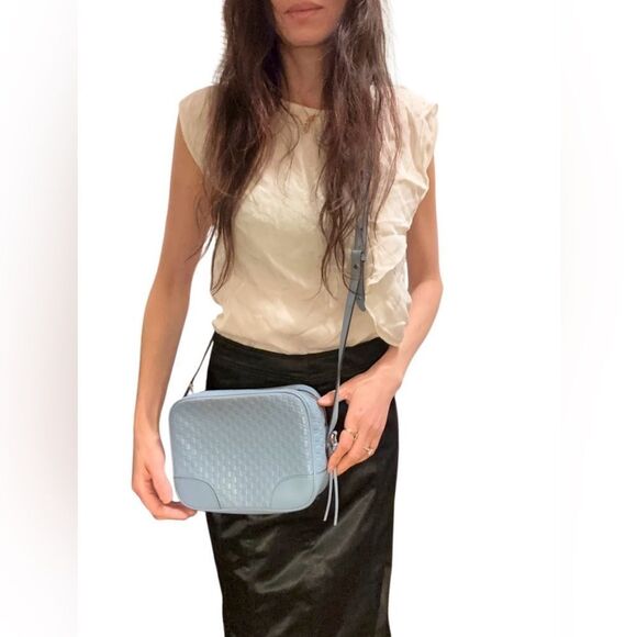 Gucci Micro GG Monogram Blue Leather Crossbody Bag - Picture 14 of 14